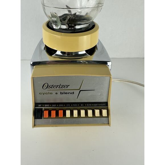 VTG Oster "Osterizer" Cycle Blend 9 Speed Blender Yellow & Chrome Retro Kitchen - Picture 3 of 6